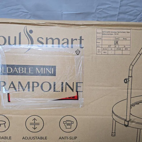 SOUL SMART FOLDABLE MINI TRAMPOLINE WITH ADJUSTABLE SAFETY HANDLE