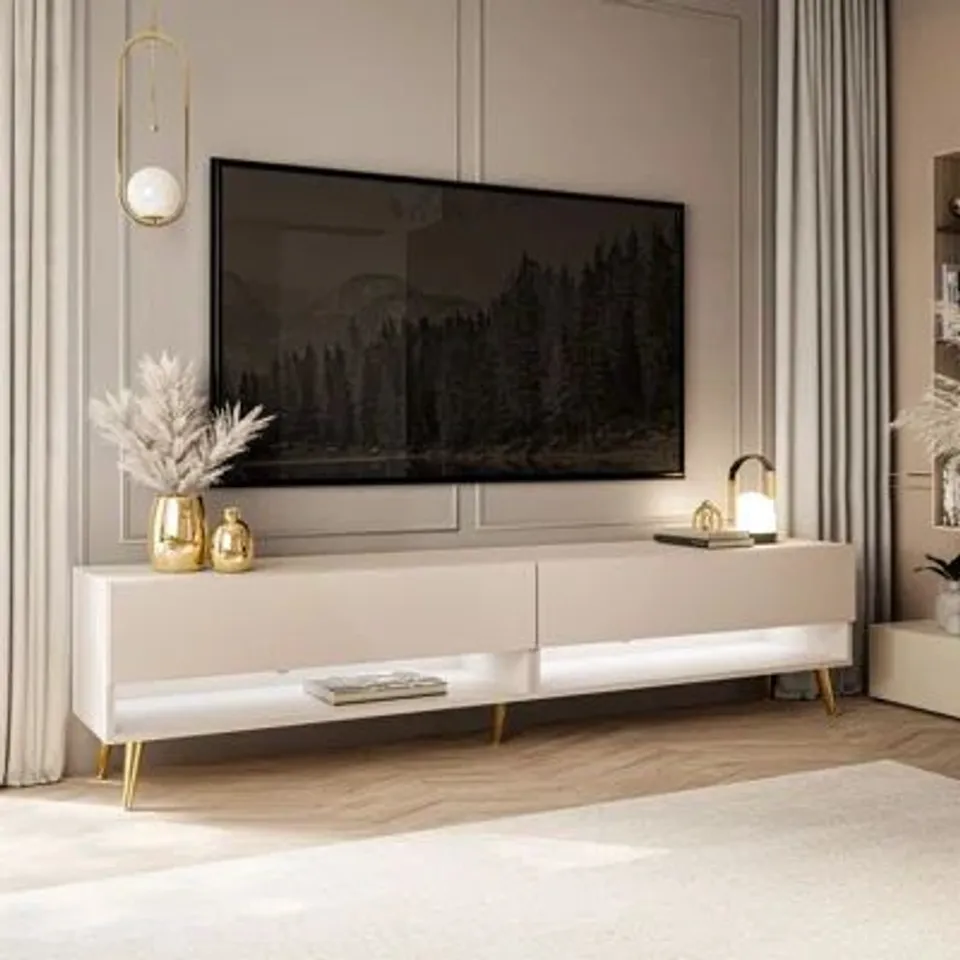 BOXED CALANTE TV STAND  -CASHMERE- [2 BOXES]