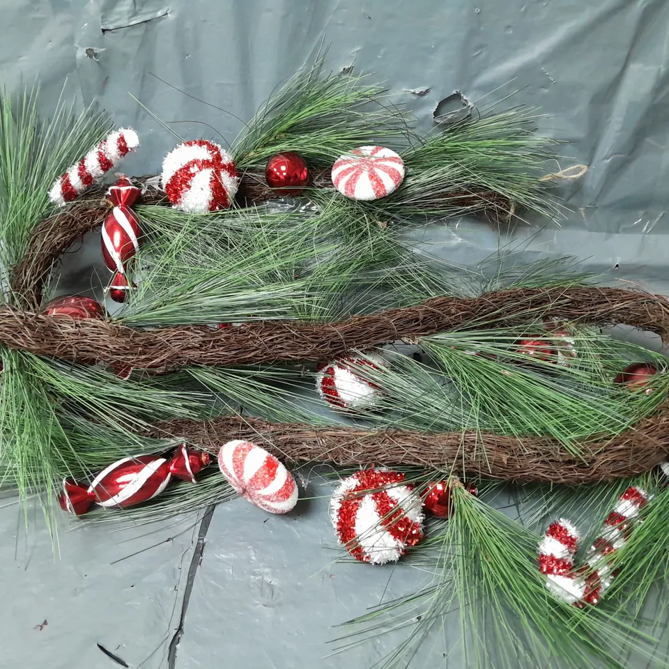 CANDY CANE 6FT CHRISTMAS GARLAND