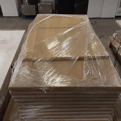 PALLET OF APPROXIMATELY BRAND NEW CANTERBURY LISSA OAK KITCHENS/BEDROOM REPLACEMENT CABINET DOOR/DRAWER/END PANELS IN ASSORTED SIZES TO INCLUDE;