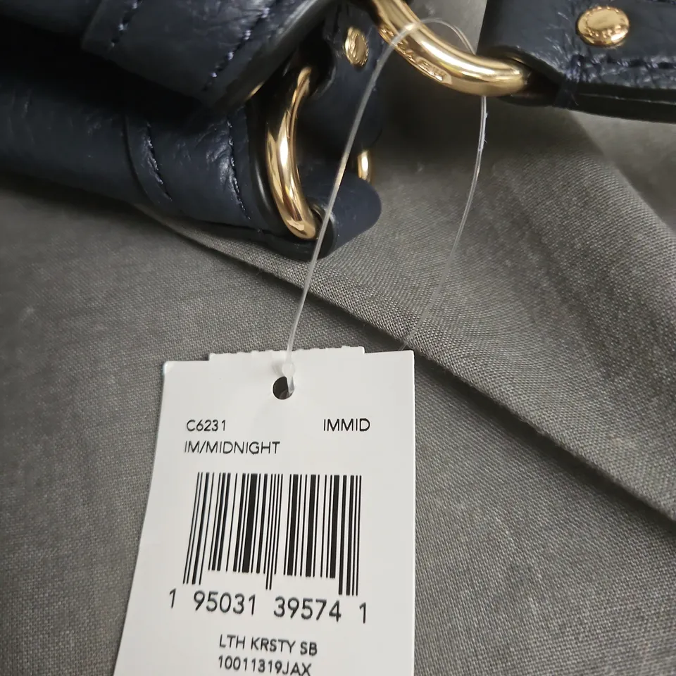 COACH HANDBAG – MIDNIGHT NAVY PEBBLED LEATHER