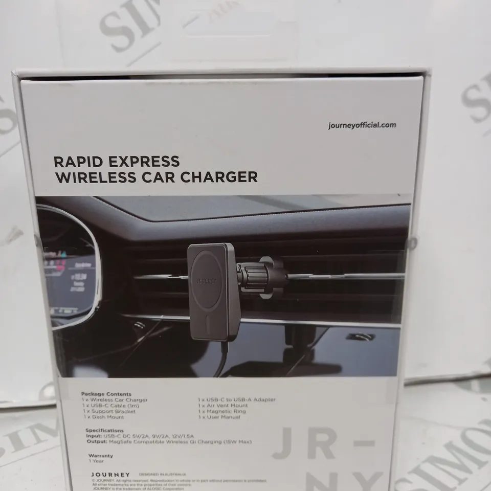 BOXED JOURNEY RAPID EXPRESS WIRELESS CAR CHARGER 