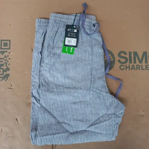 WHITE STUFF ELLE LINEN BLEND TROUSERS IN BLUE SIZE UK 12R