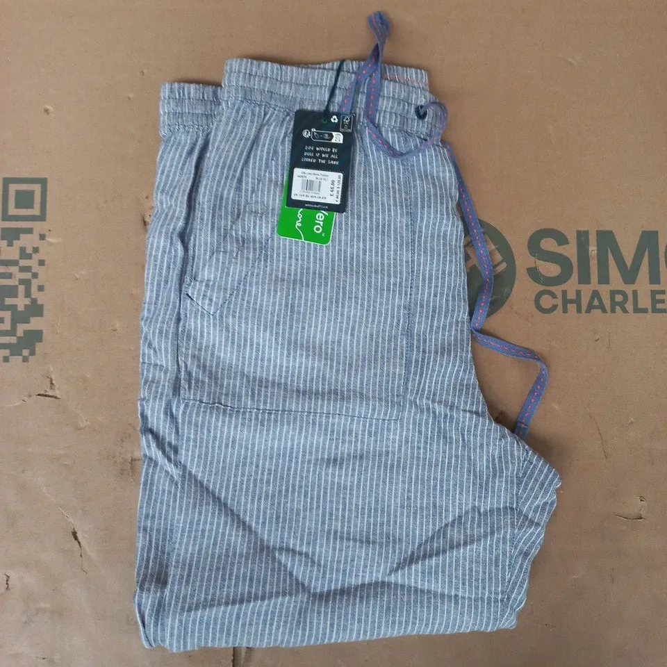 WHITE STUFF ELLE LINEN BLEND TROUSERS IN BLUE SIZE UK 12R
