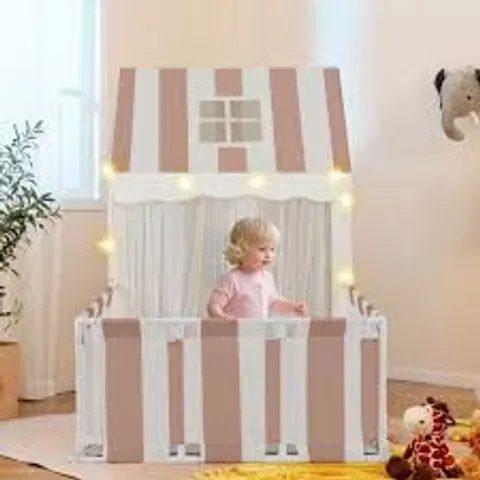 2-IN-1 KIDS PLAY TENT WITH PLAYPEN AND WASHABLE COTTON MAT