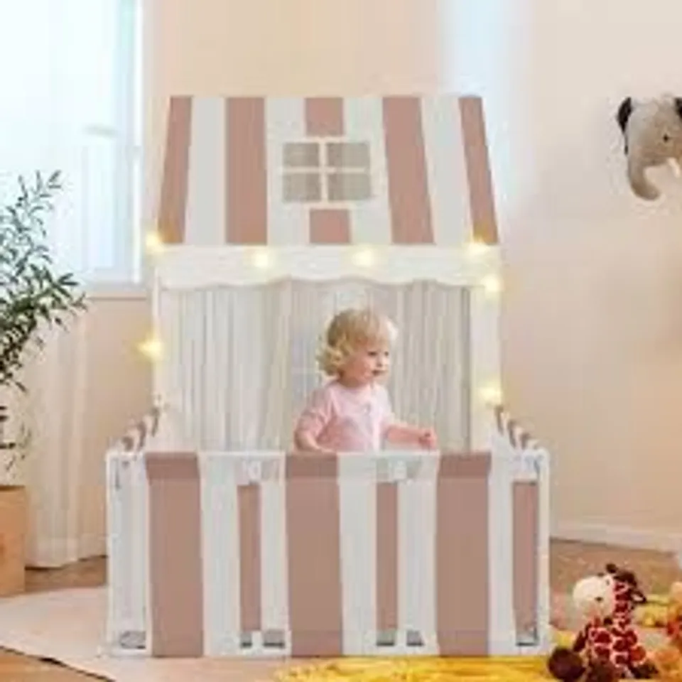 2-IN-1 KIDS PLAY TENT WITH PLAYPEN AND WASHABLE COTTON MAT