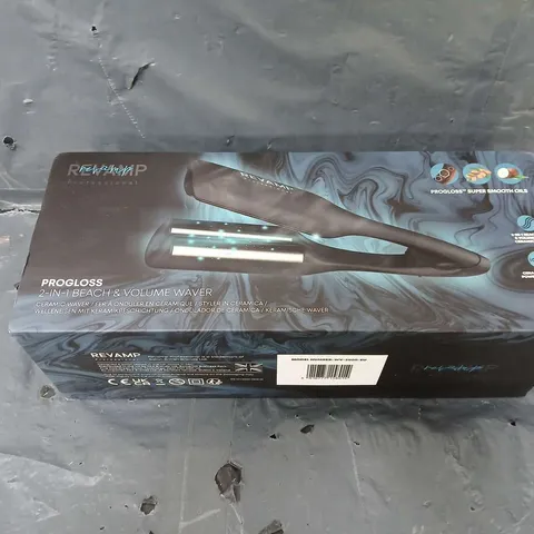 BOXED REVAMP PROGLOSS 2-N-1 BEACH & VOLUME CERAMIC WAVER WV-3000-EU