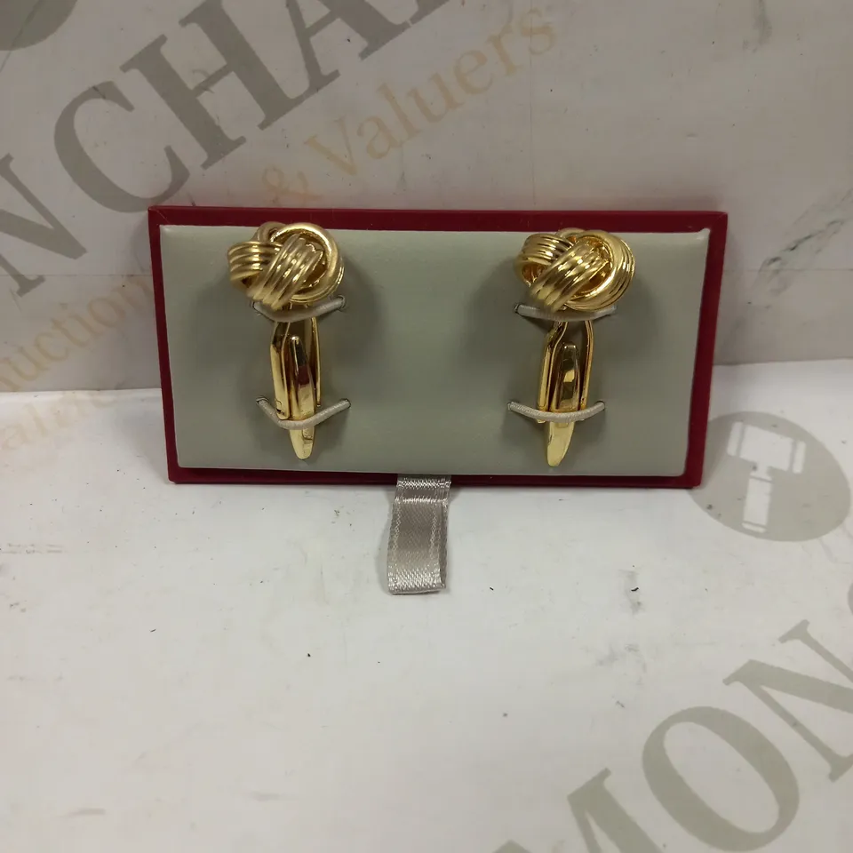CLEMENTS & CHURCH GOLD EFFECT KNOT CUFF LINKS 