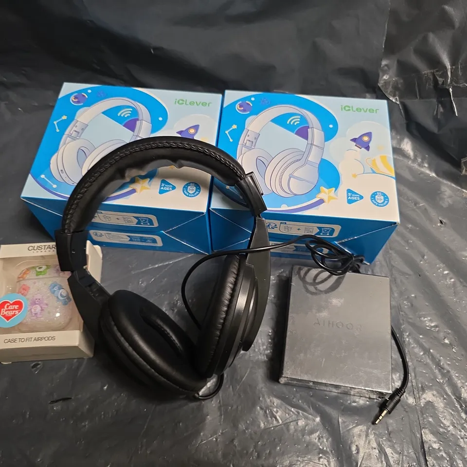ASSORTED HEADPHONES AND ACCESSORIES TO INCLUDE; ICLEVER WIRELESS HEADPHONES – 2 BOXED SETS WITH CARE BEARS AIRPODS CASE