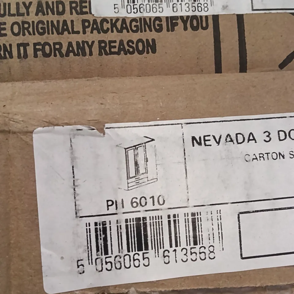BOXED NEVADA 3 DOOR 2 DRAWER WARDROBE (3 BOXES)