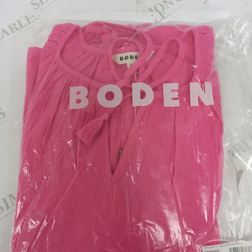 BODEN SERENA DOUBLECLOTH BLOUSE IN PINK - UK 12
