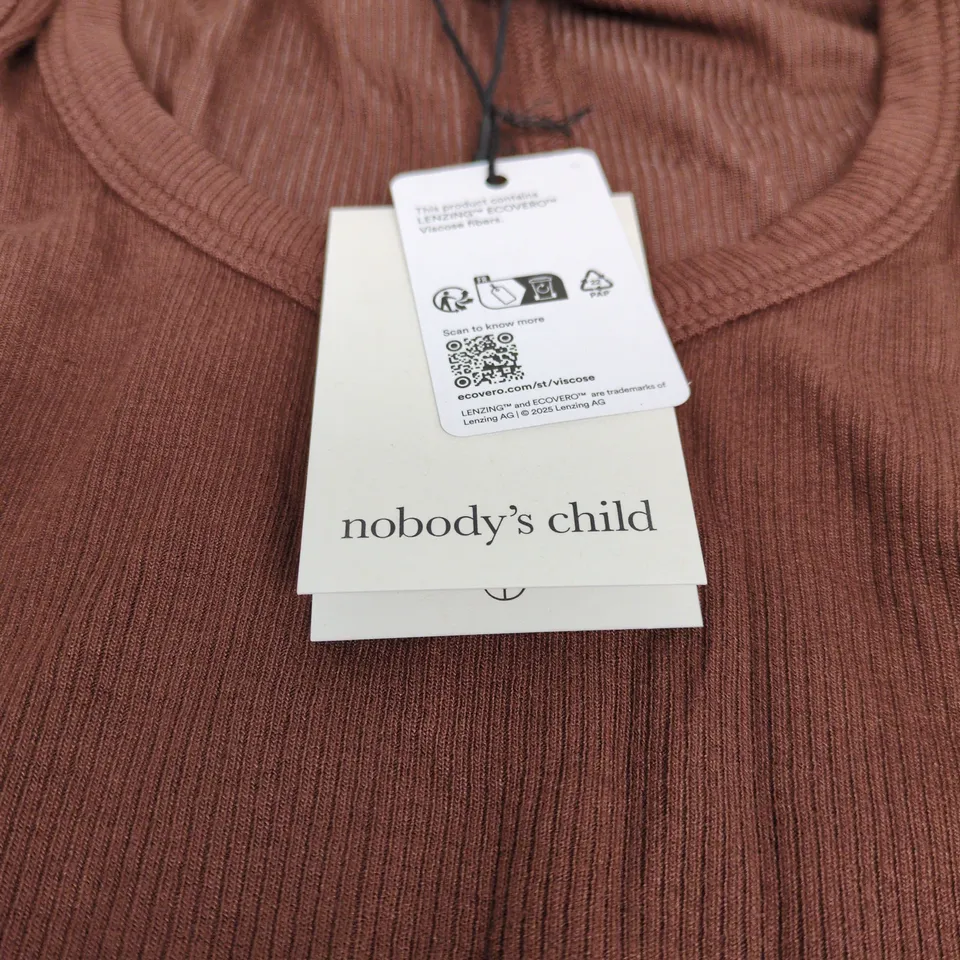NOBODYS CHILD JERSEY BROWN SCOOP NEST VEST UK 12 WITH TAGS