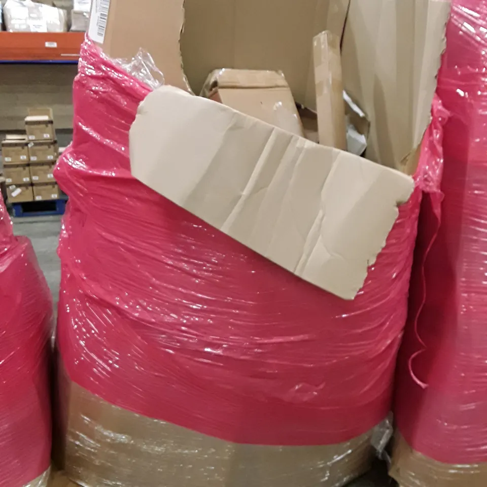 PALLET OF ASSORTED PRODUCTS INCLUDING DECORATIVE WALL CLOCK, BATH TRAY, LED AQUARIUM LIGHT, DAY & NIGHT ROLLERBLIND, LED FLOOR LAMP