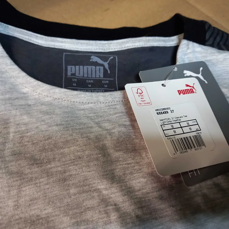 PUMA GREY TONES/LOGO FITNESS T-SHIRT - MEDIUM
