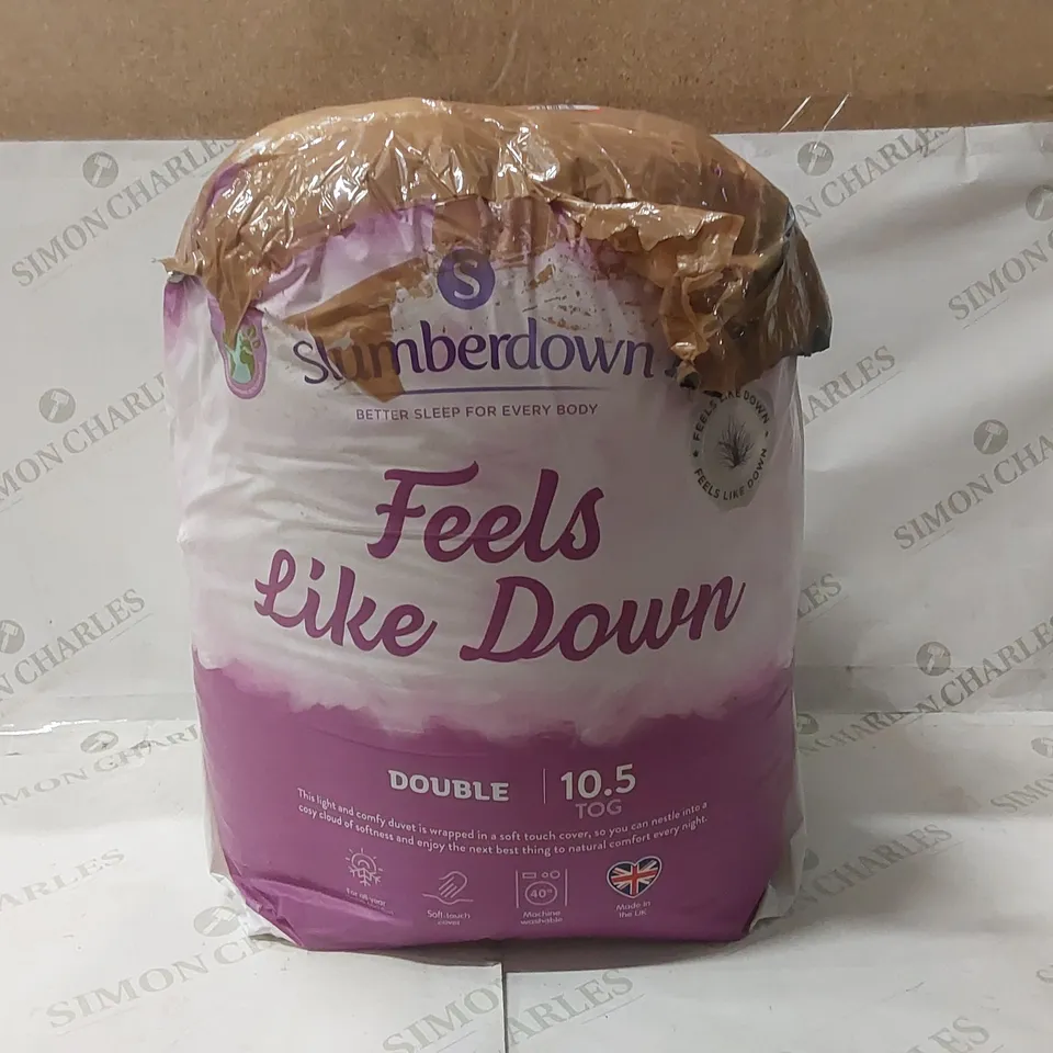 BAGGED SLUMBERDOWN FEELS LIKE DOWN DUVET 10.5 TOG. DOUBLE, HYPOALLERGENIC DUVET