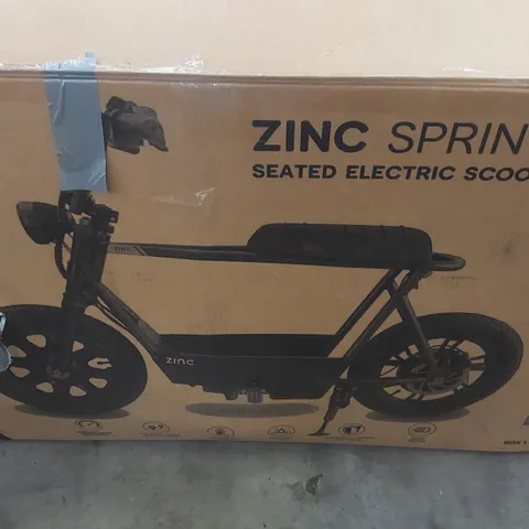 BOXED ZINC SPRINTER SEATED ELECTRIC SCOOTER (1 BOX)
