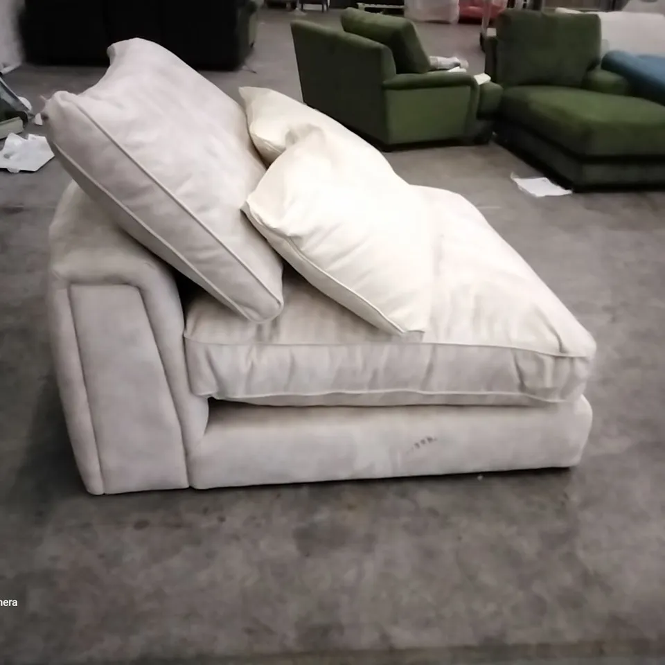 QUALITY DESIGNER WESTBRIDGE ARMLESS UNIT IVORY PLUSH FABRIC