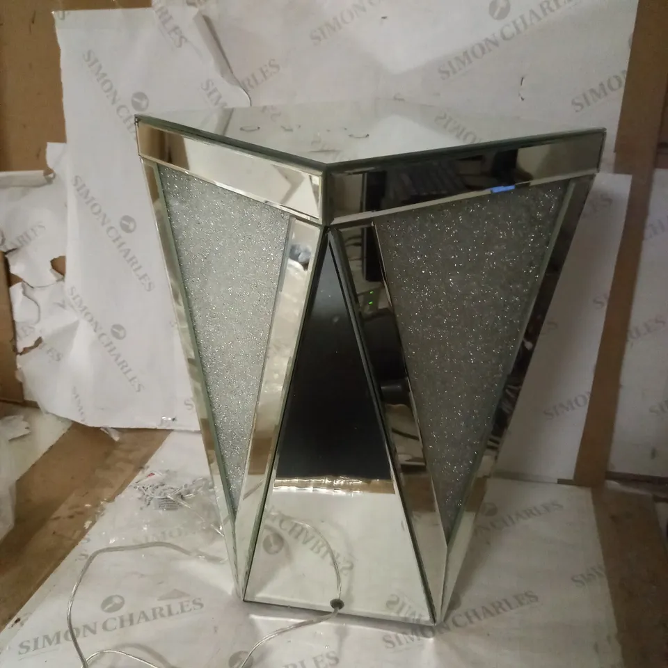JULIEN MACDONALD LIGHT-UP ENCAPSULATED CRYSTAL SIDE TABLE - SILVER