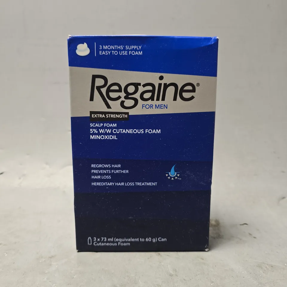 SEALED REGAINE FOR MEN EXTRA STRENGTH SCALP FOAM 5% W/W CUTANEOUS FOAM 73ML TRIPLE PACK
