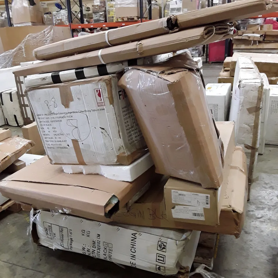 PALLET OF ASSORTED FLAT PACK FURNITURE PARTS 