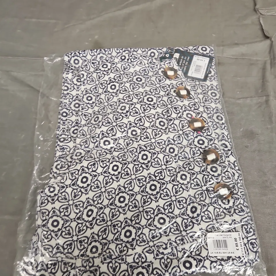 WHITE STUFF - VIOLA LINEN DUNGAREE - SIZE 10