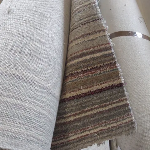ROLL OF QUALITY CANDYSTRIPE SPECIAL TUFTED CARPET - APPROXIMATELY 5 x 5.85m