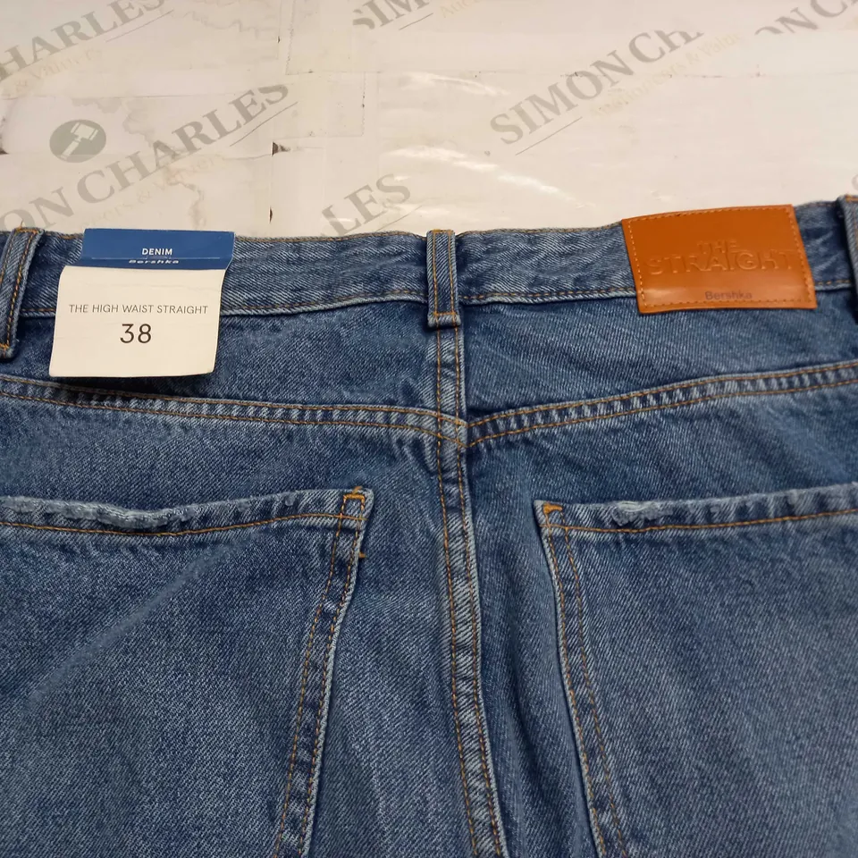 BERSHKA THE STRAIGHT BLUE JEANS - UK 10