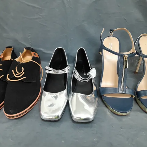 BOX OF APPROXIMATELY 15 ASSORTED PAIRS OF SHOES AND FOOTWEAR ITEMS IN VARIOUS COLOURS, STYLES, AND SIZES - COLLECTION ONLY