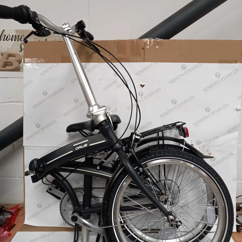 ORUS FOLDING BIKE 19" WHEEL IN BLACK - COLLECTION ONLY