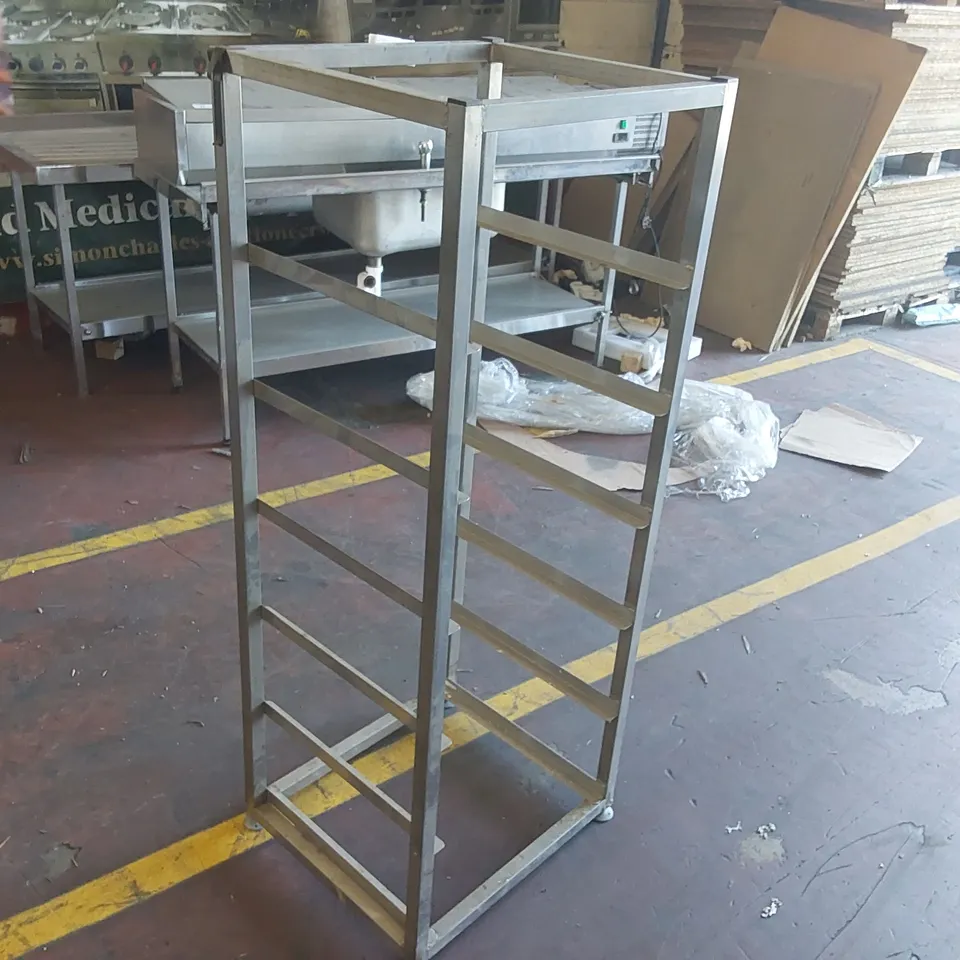 STAINLESS STEEL INDUSTRIAL CATERING SHELVING FRAME UNIT