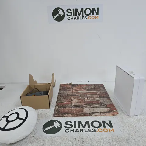 BOX OF APPROXIMATELY 10 ASSORTED ITEMS INCLUDING A LCOTERA 4850-25, A WALL STICKER AND A CALIX GIGAPOINT GP1007X