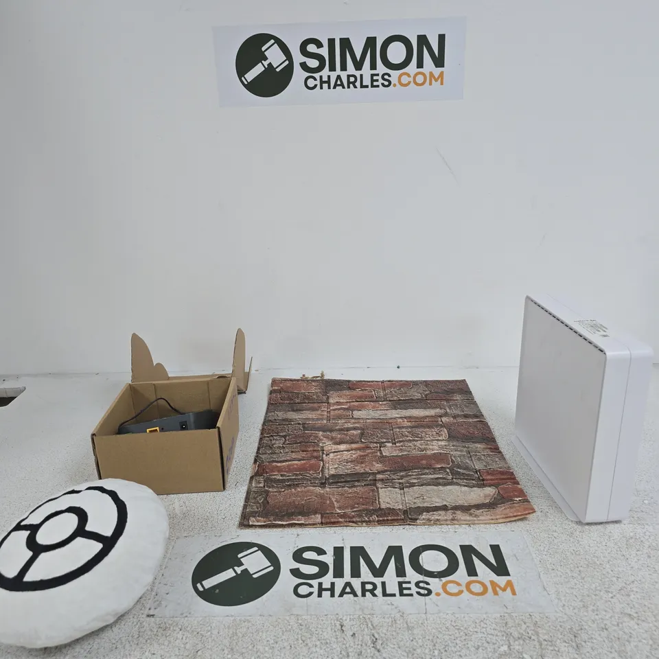 BOX OF APPROXIMATELY 10 ASSORTED ITEMS INCLUDING A LCOTERA 4850-25, A WALL STICKER AND A CALIX GIGAPOINT GP1007X