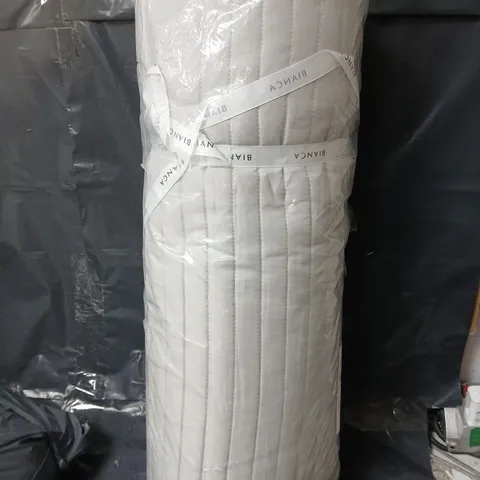 BIANCA QUILTED LINES BEDSPREAD THROW IN SILVER