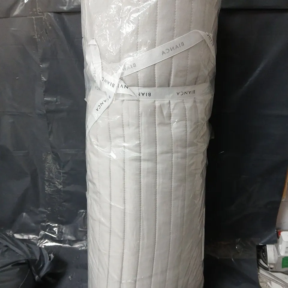 BIANCA QUILTED LINES BEDSPREAD THROW IN SILVER