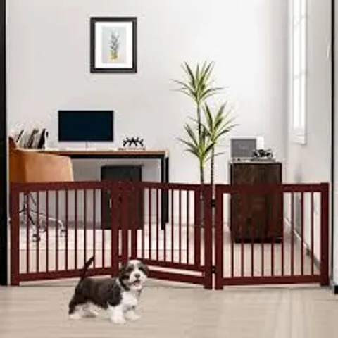 BOXED COSTWAY PROTECTIVE GATE THREE PIECES DOG DOOR SAFETY GATE 206 X 61 X 1.8 CM