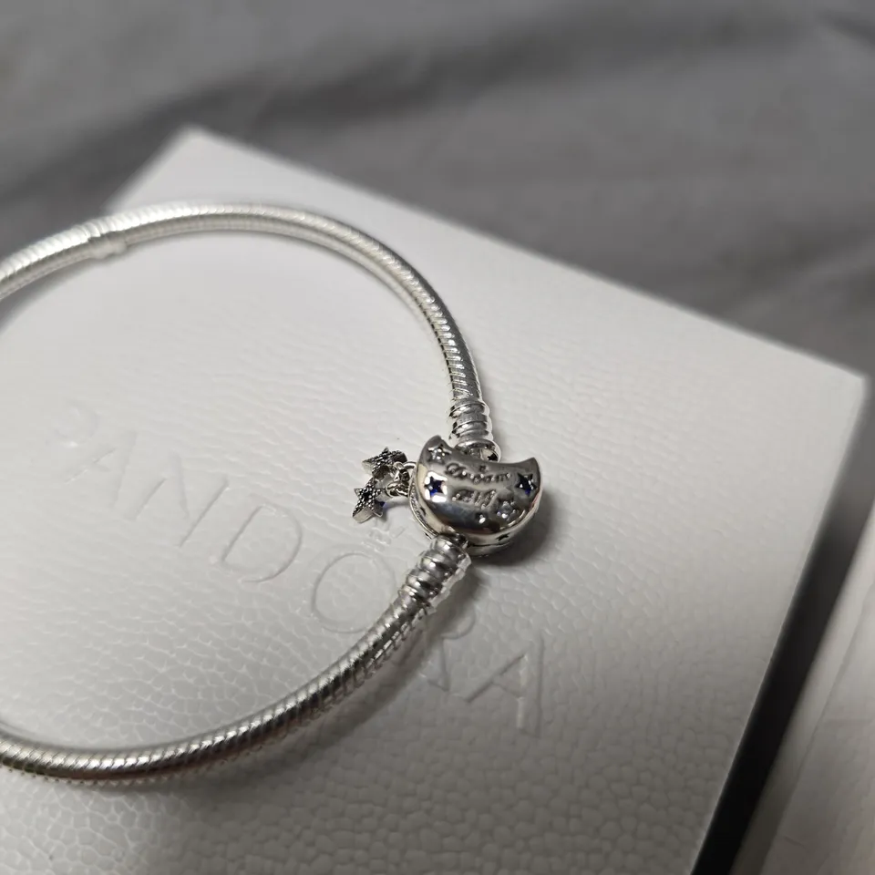 PANDORA CHARM BRACELET WITH BLUE MOON CHARM