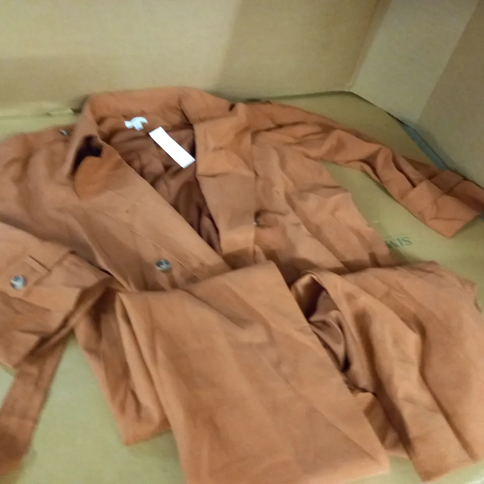 TOPSHOP LONGLINE TRENCH COAT IN RUST - UK 16