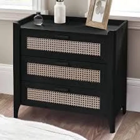 BOXED 3 DRAWER CHEST - BLACK ASH (1 BOX)
