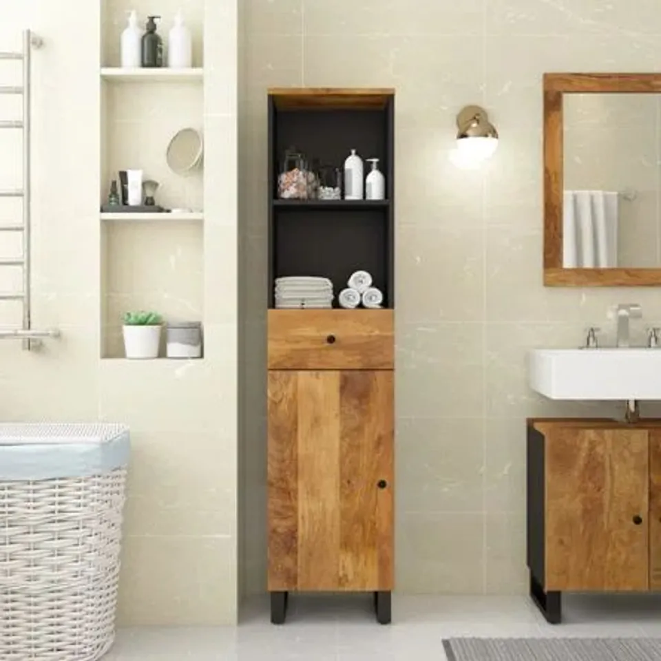 BOXED LEYHILL FREESTANDING TALL BATHROOM CABINET 