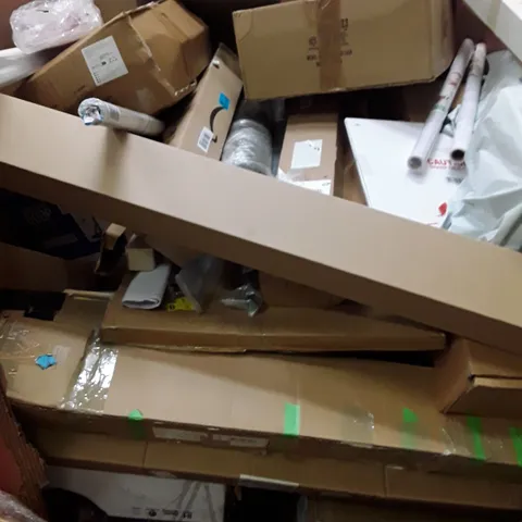 PALLET OF ASSORTED HOUSEHOLD GOODS AND PRODUCTS TO INCLUDE; RICE COOKER, OUTDOOR FIRE PIT, BASKETBALL HOOP BOXED FURNITURE ECT