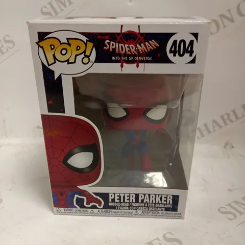 BOXED POP MARVEL SPIDER MAN INTO THE SPIDERVERSE 404 PETER PARKER BOBBLE HEAD