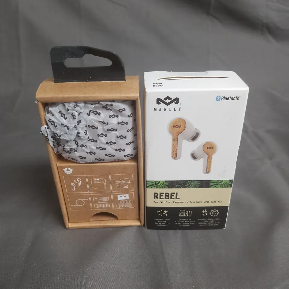 BOXED MARLEY REBEL TRUE WIRELESS EARPHONES - WHITE