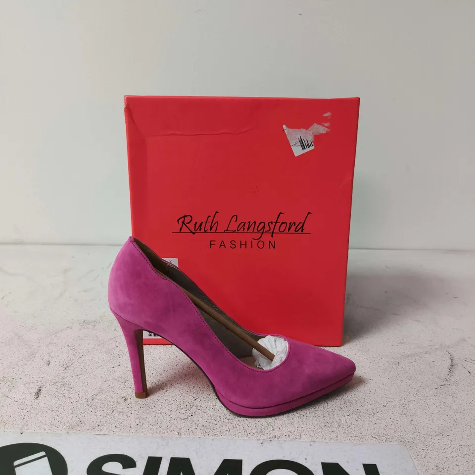 RUTH LANGFORD FASHION PINK SUEDE HIGH HEEL – WOMEN'S - SIZE EUR 38