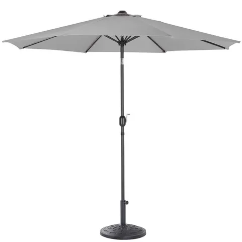 BOXED AAROON 300CM MARKET PARASOL - LIGHT GREY (1 BOX)