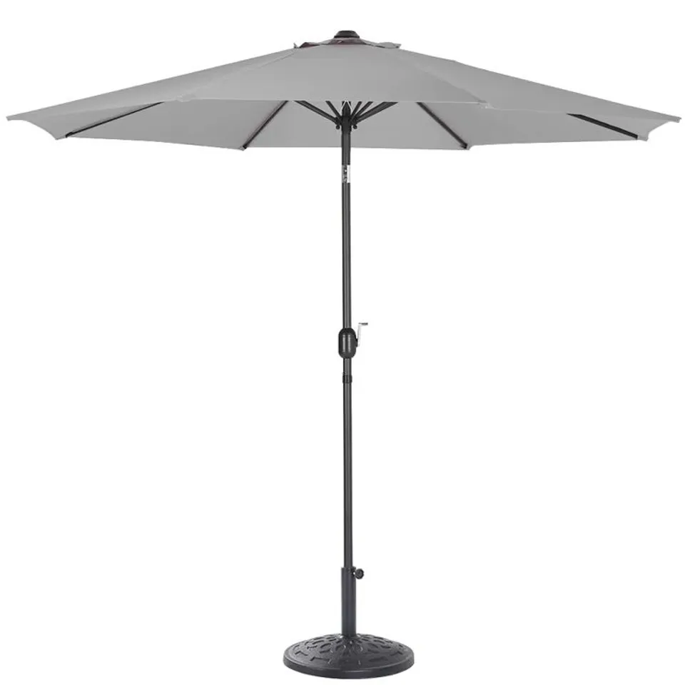 BOXED AAROON 300CM MARKET PARASOL - LIGHT GREY (1 BOX)
