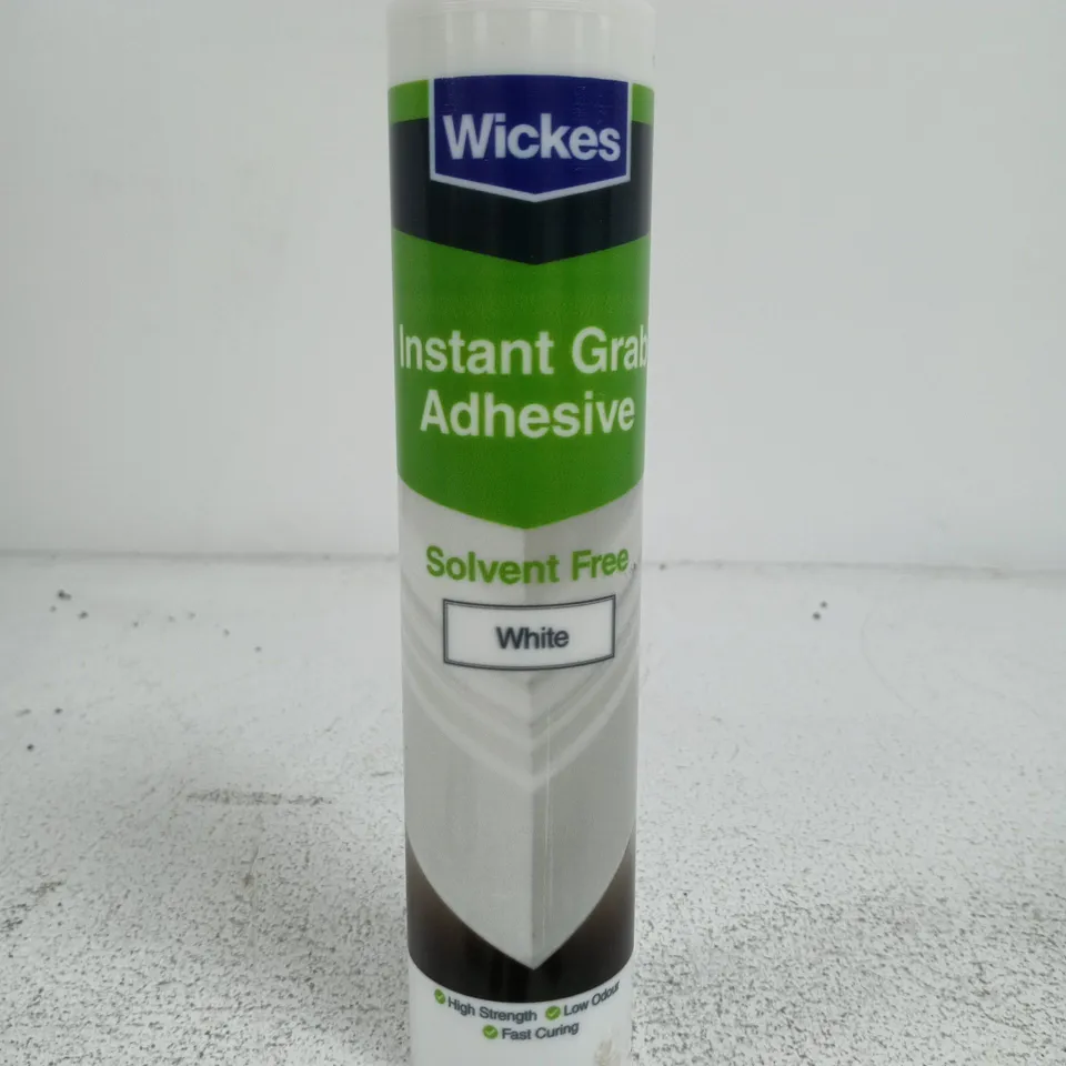 WICKES INSTANT GRAB ADHESIVE – WHITE, SOLVENT FREE, BOX OF 12 TUBES