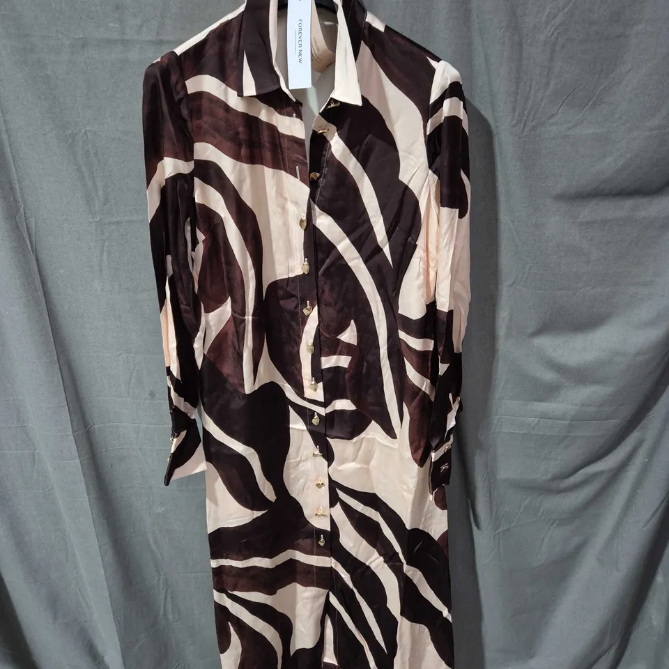 FOREVER NEW ELLIANA PRINTED SATIN MIDI DRESS – UK 8