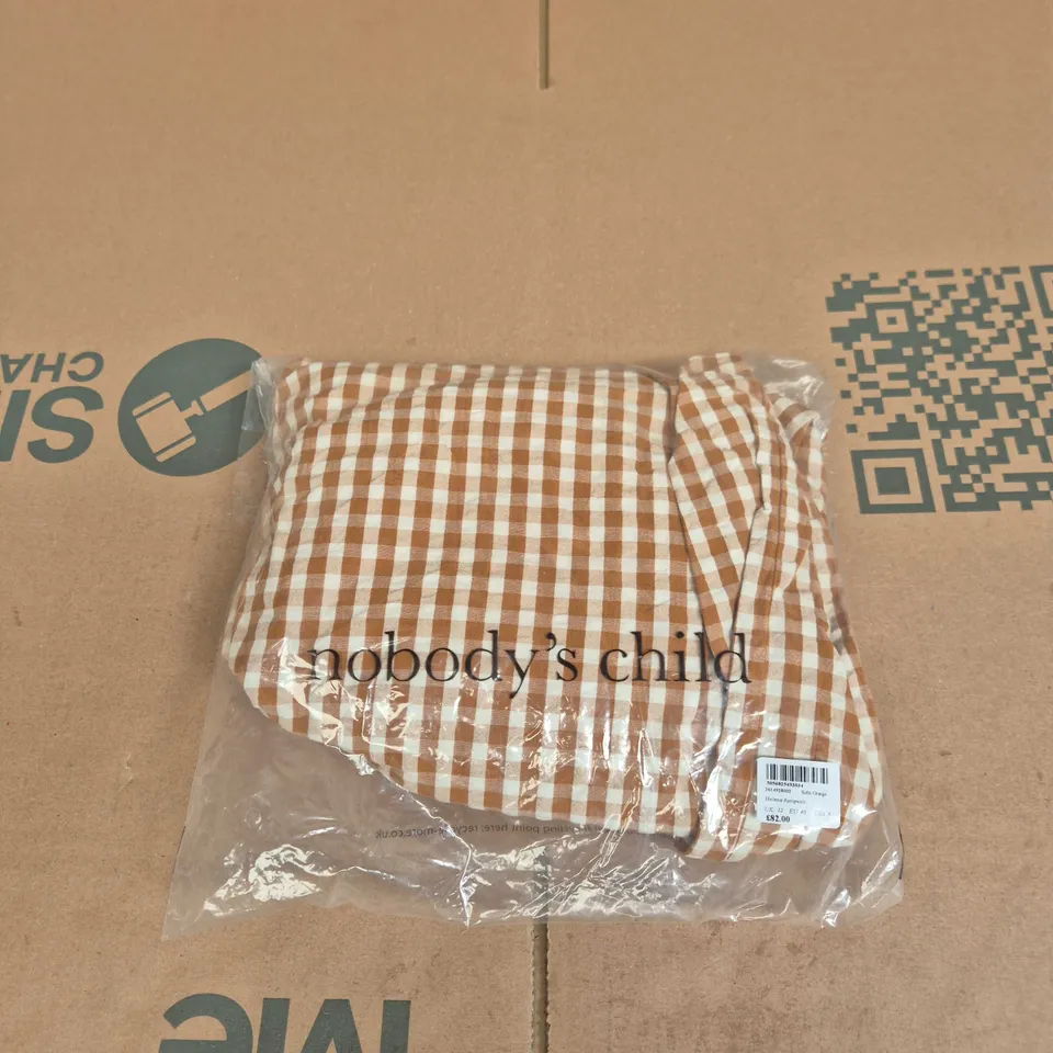 UK 12 NOBODY'S CHILD HELENA JUMPSUIT – SOFT ORANGE GINGHAM