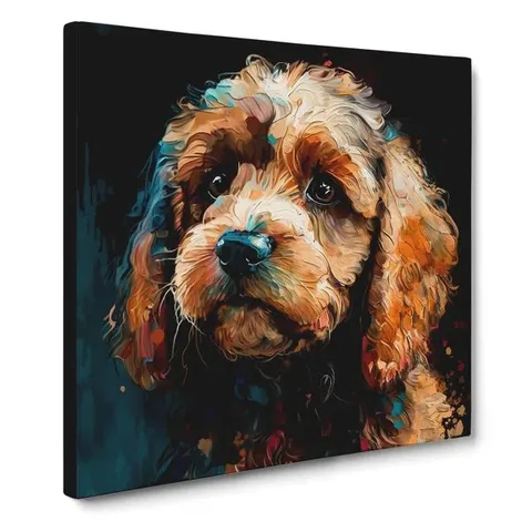 BOXED COCKAPOO PALETTE KNIFE PAINTING NO.1  NO FRAME PRINT