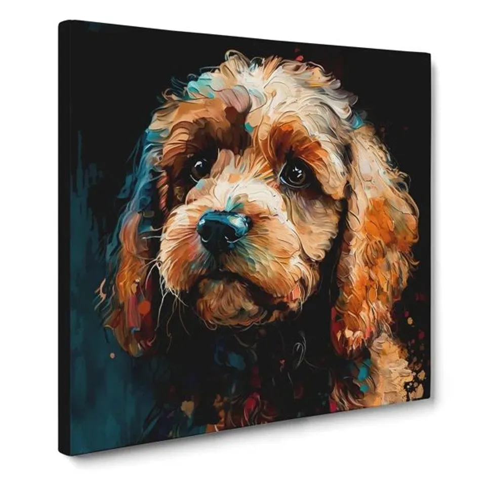 BOXED COCKAPOO PALETTE KNIFE PAINTING NO.1  NO FRAME PRINT